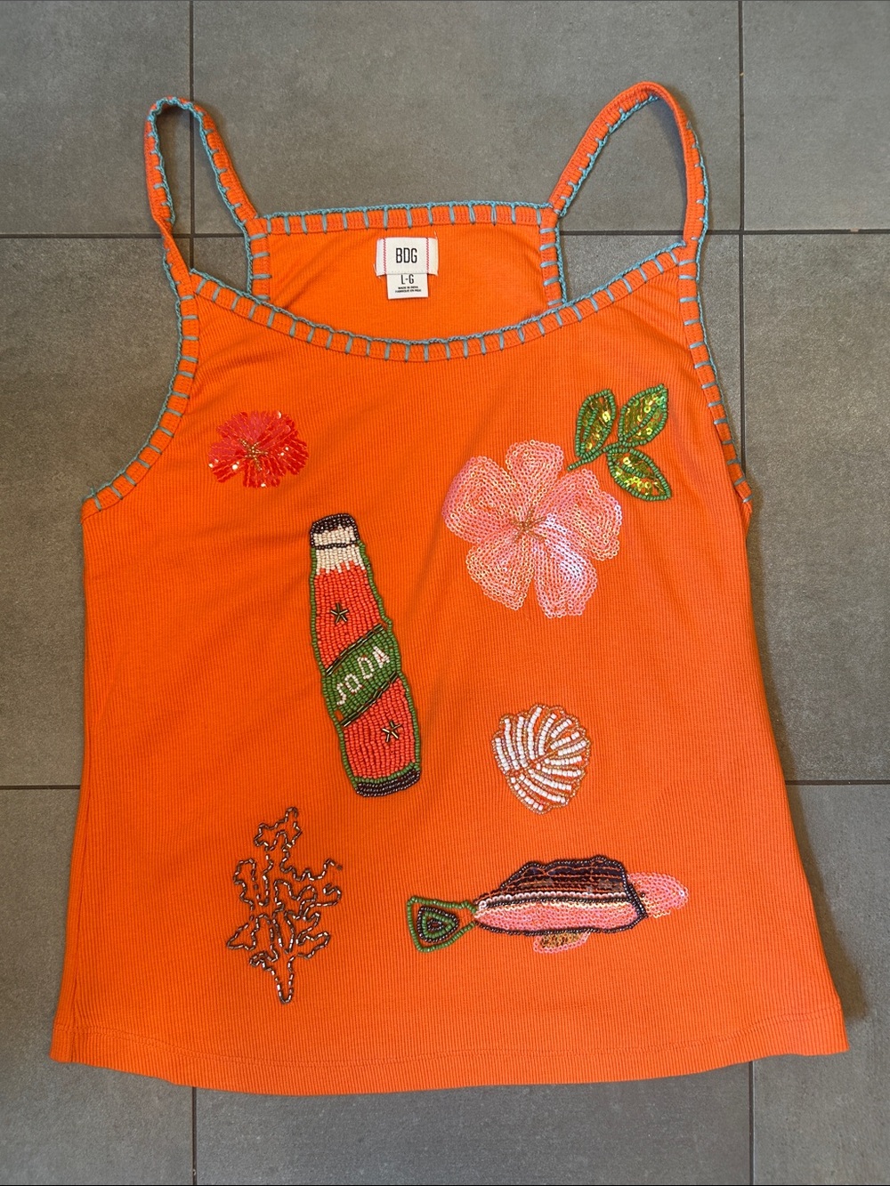 Urban Outfitters Sequined Racer Back Tank Top - Picture 5 of 14